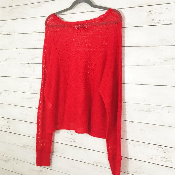 NWT Wildfox Red Alpaca Loose Knitted Sweater - M - Picture 6 of 7
